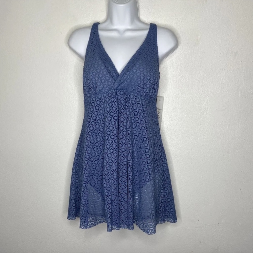 Nicole Miller Crochet Swimdress One Piece (M) NWT - Picture 4 of 12